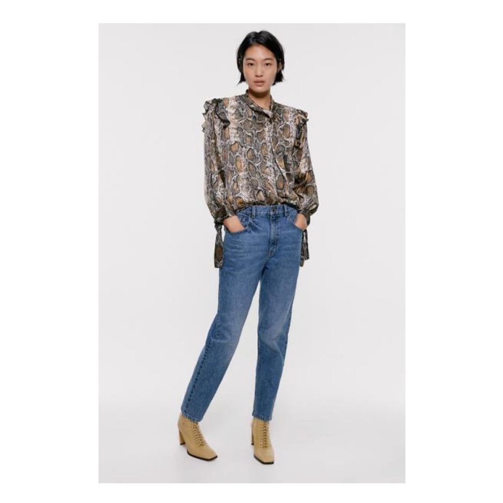 Zara Multicolor Snakeskin Print Blouse and Skirt Set - Picture 6 of 6